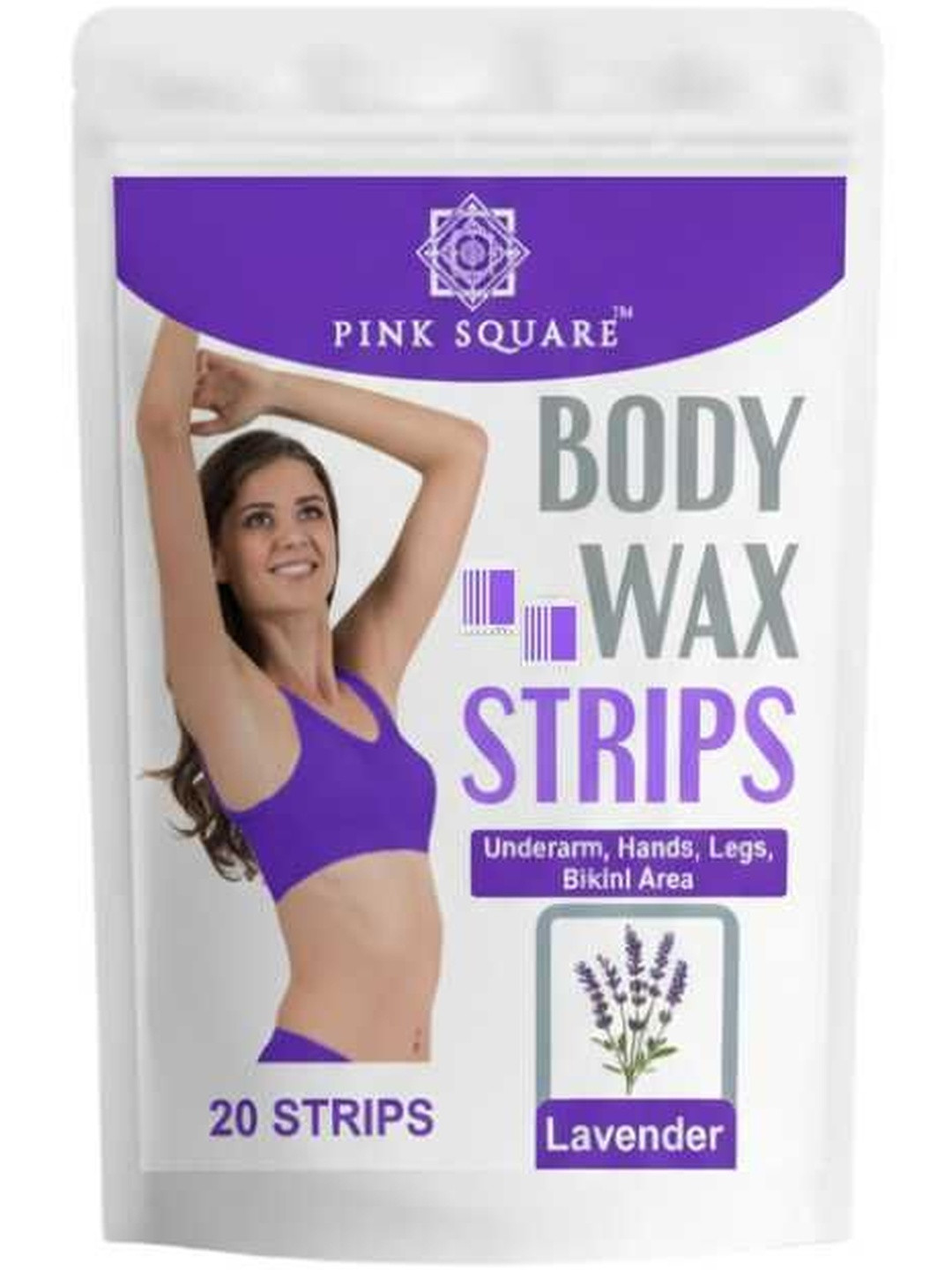 Pink Square Lavender Wax Strips- 20 Strips