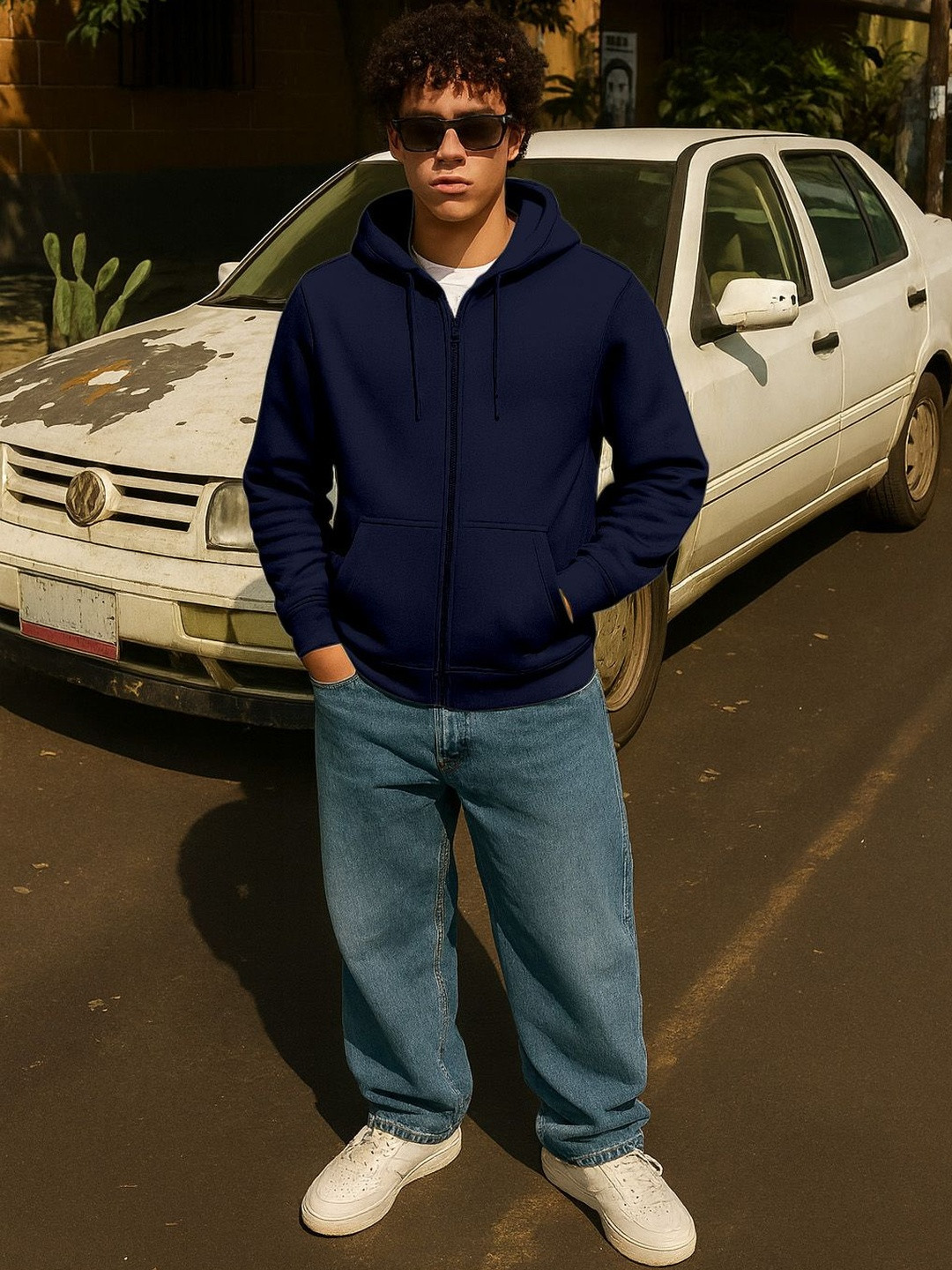 FTX Men Fleece Varsity Jacket with Embroidered