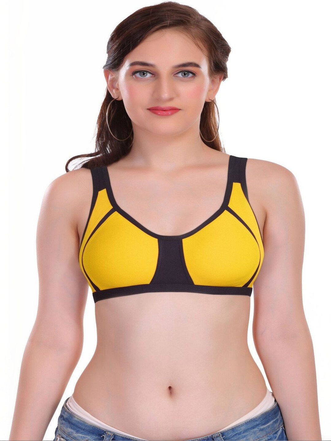 FEATHER LINE Colourblocked Bra Full Coverage