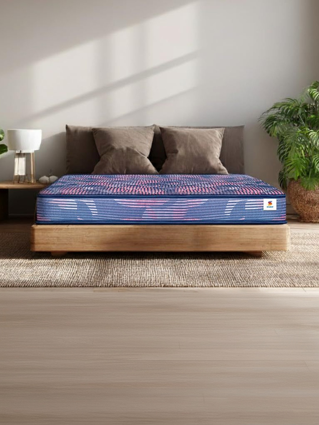 Sleepwell Blue & Pink Quilted Ortho Single Size Mattress