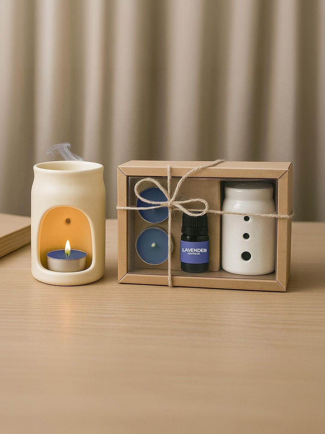 Garden Deco 4-Pcs Off-White Ceramic Aroma Oil Diffuser