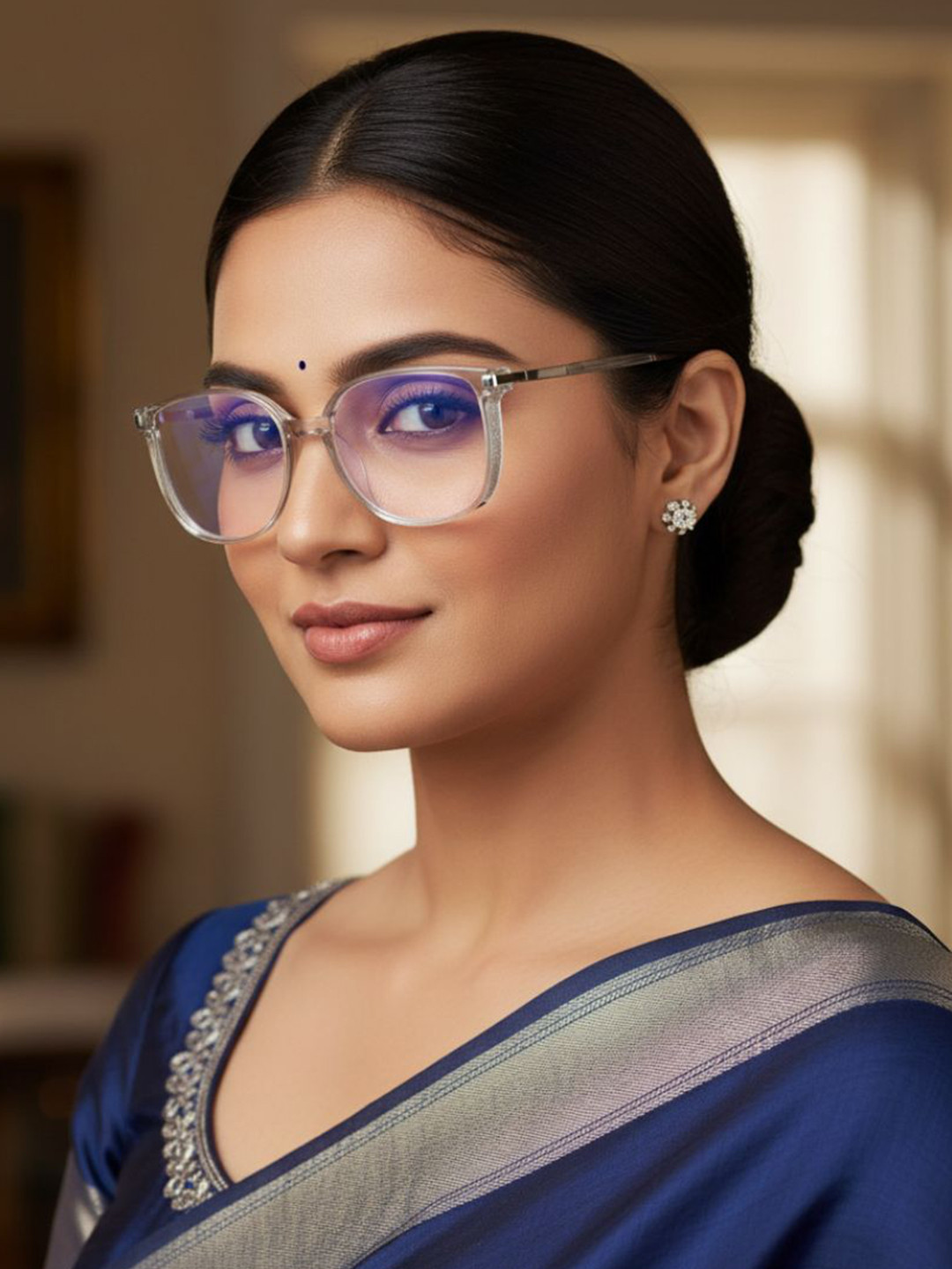 First Lens Unisex Full Rim Round Frames Clara Blue Light Computer Glasses B005