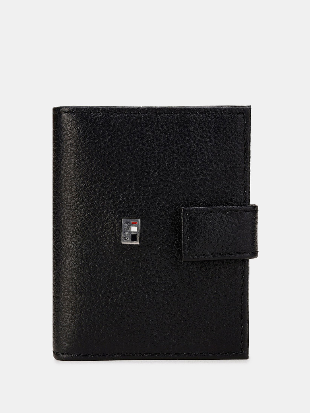 U.S. Polo Assn. Men Textured Leather Two Fold Wallet