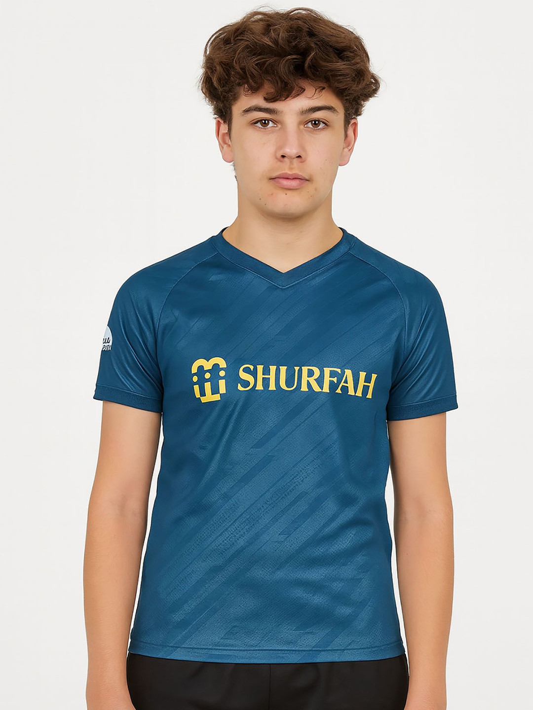 dostitch Boys Al Nassr Cristiano Ronaldo 7 Printed V-Neck Short Sleeves T-Shirt