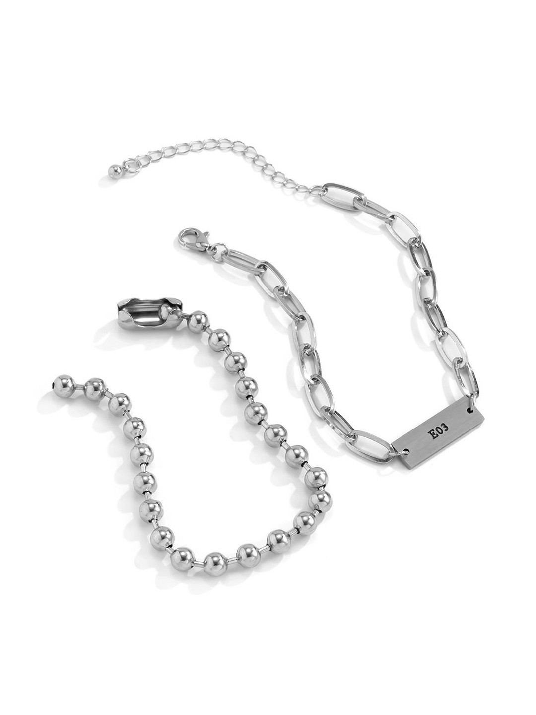 StyleCast x Revolte Men 2 Antique Silver-Plated Link Bracelet