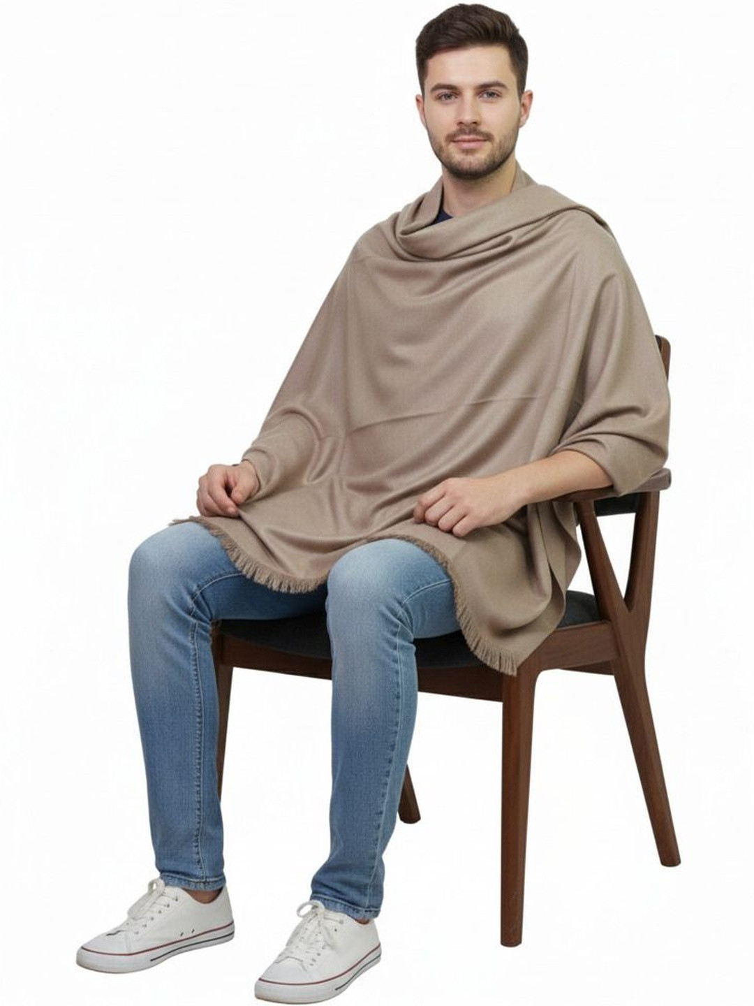 KAVIM Solid Pure Woollen Shawl
