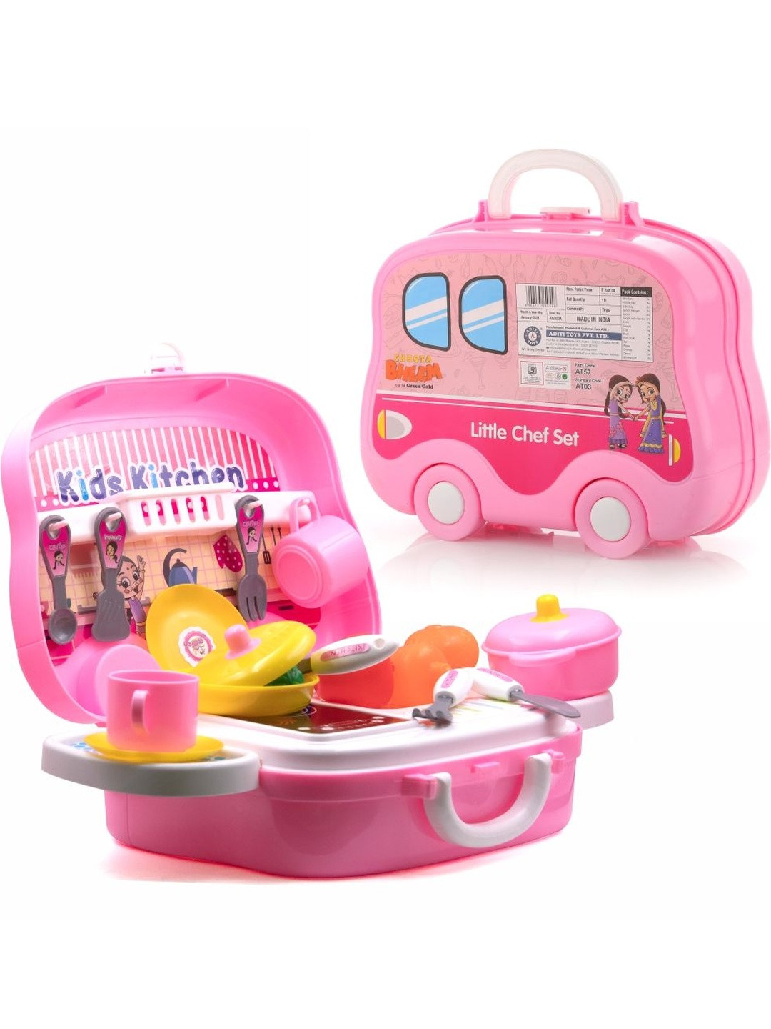 CHANAK 18-Piece Suitcase Pretend Play Cooking Set
