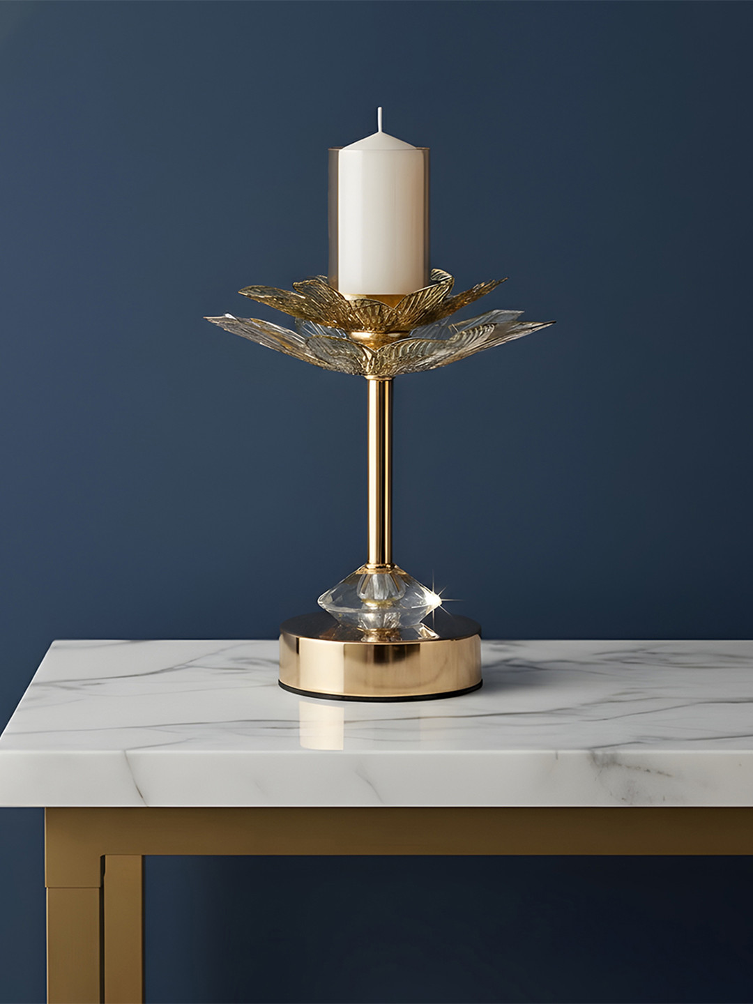 AARVI DECOR STUDIO Metal Gold-Toned Candle Holder