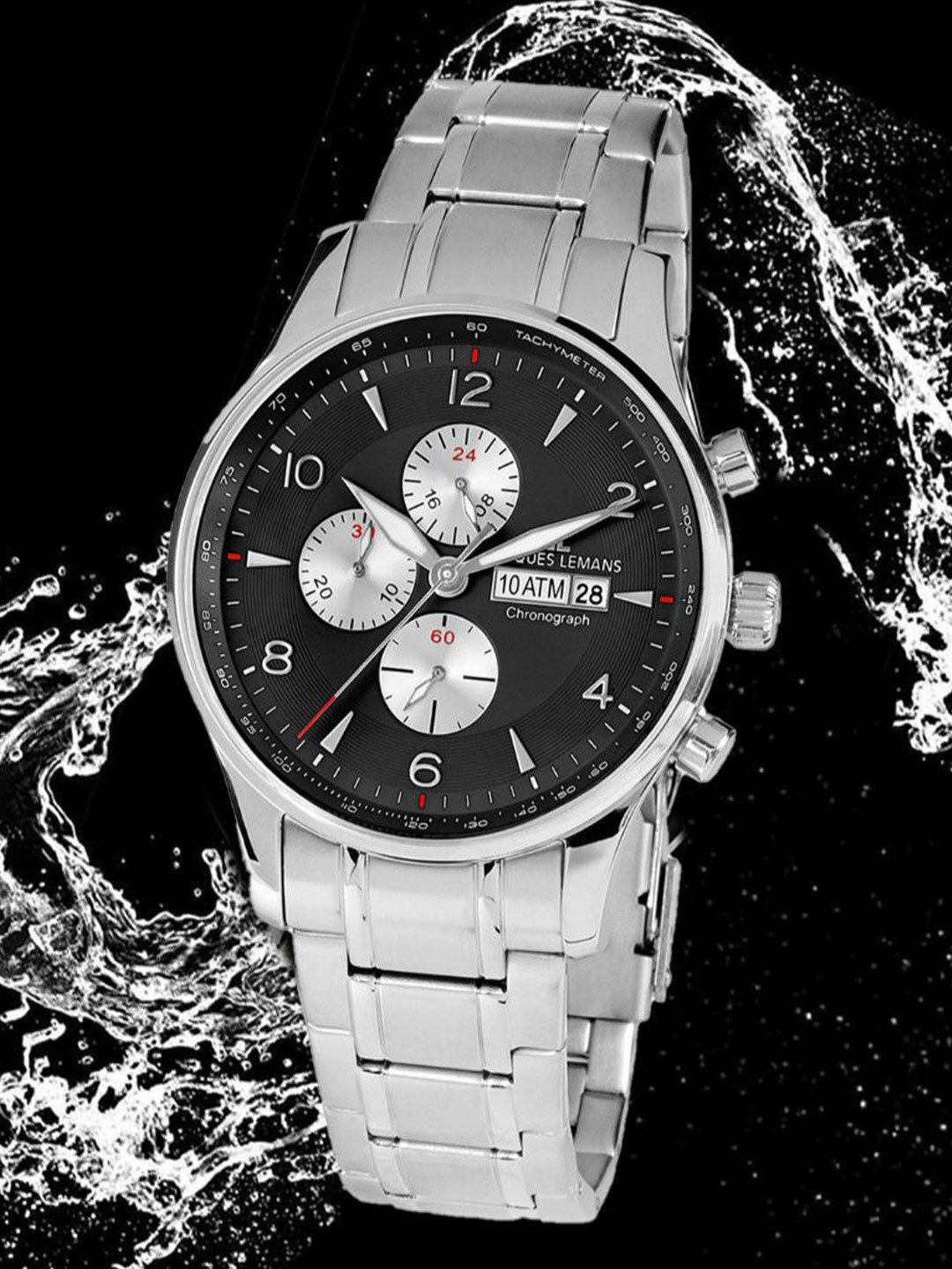 Jacques Lemans Men Black Analogue Watch 1-1844H