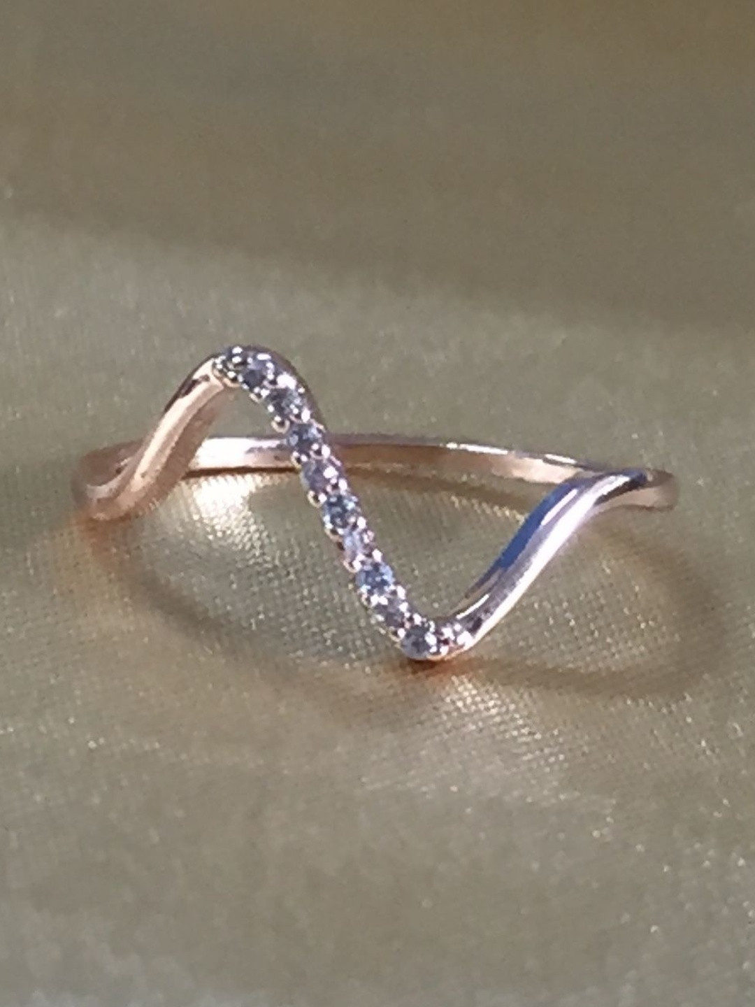 Smartwood Silver Plated & American Diamond Studded Ring