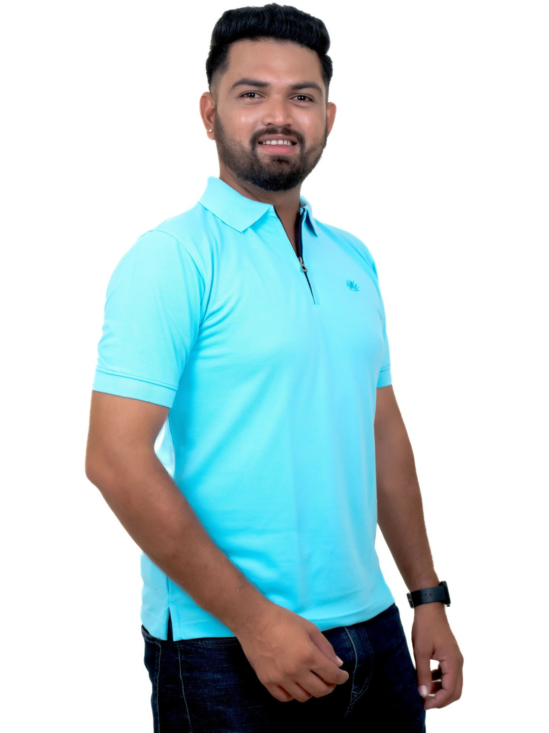 AMOGH BY HR Men Brand Logo Polo Collar T-shirt