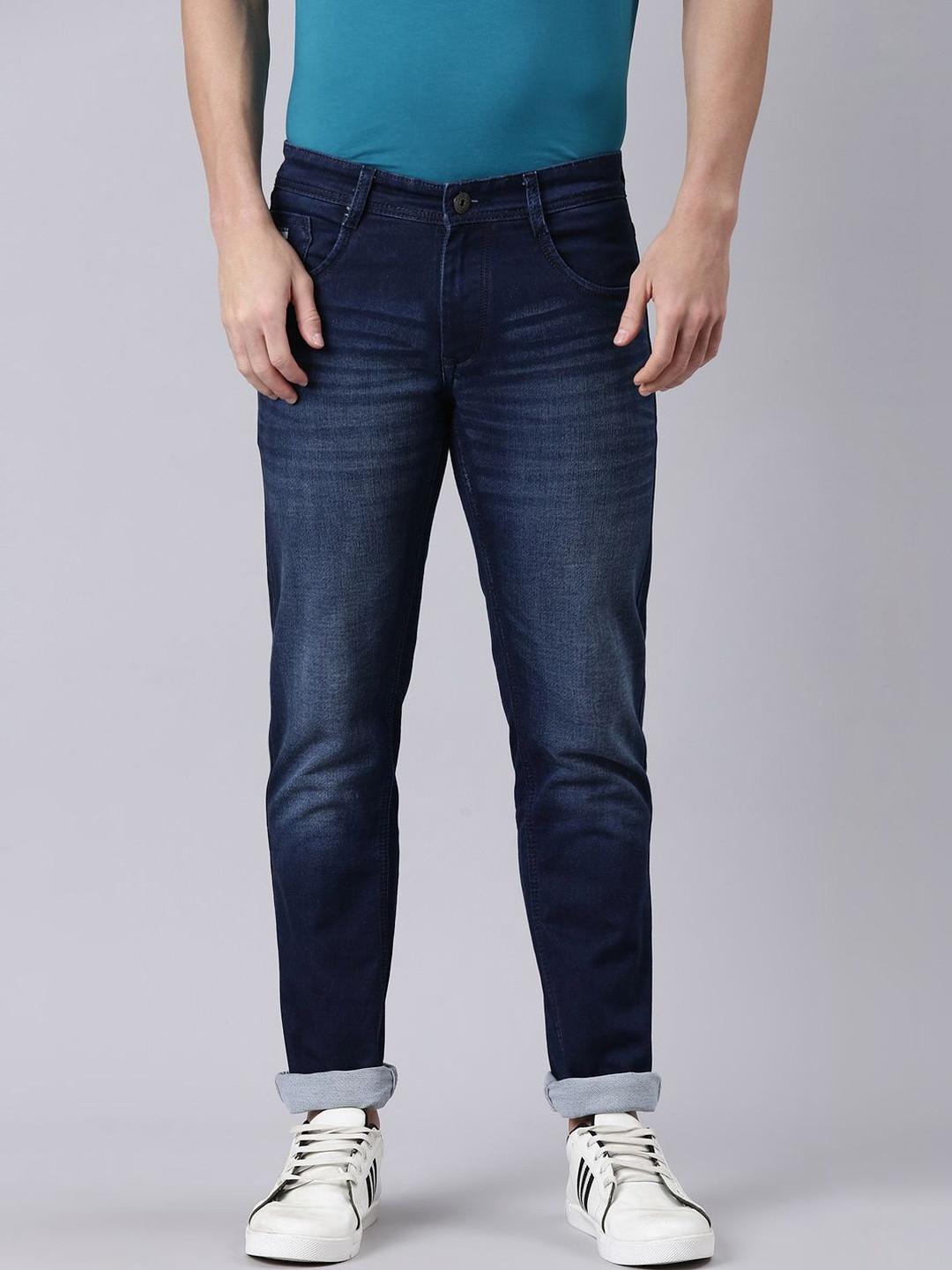 Classic Polo Men Classic Slim Fit Mid-Rise Light Fade Cotton Jeans