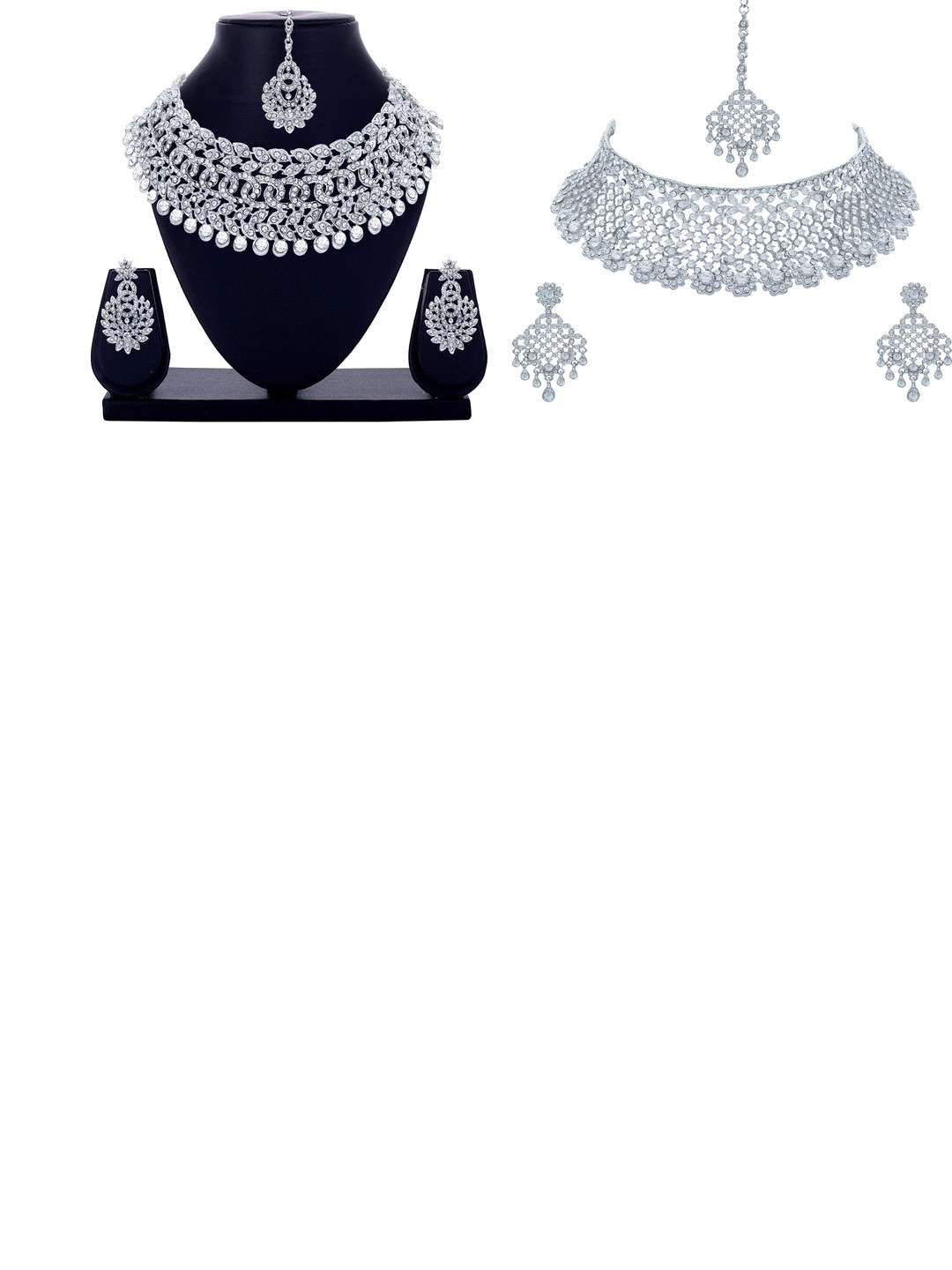 Women Click Set Of 2 Stone-Studded & Beaded Jewellery Set