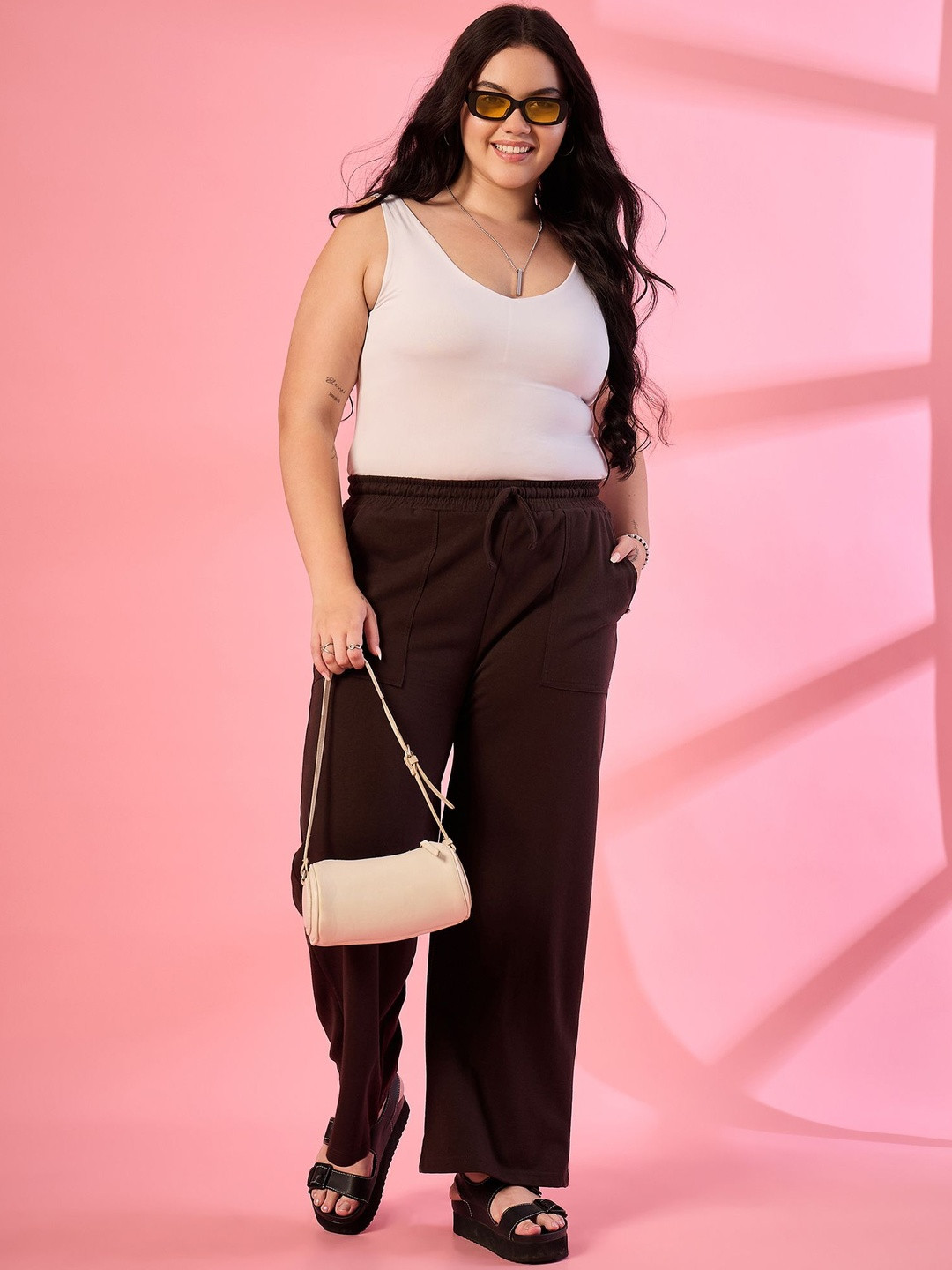 ALIZA Cotton Relaxed-Fit Mid-Rise Trousers