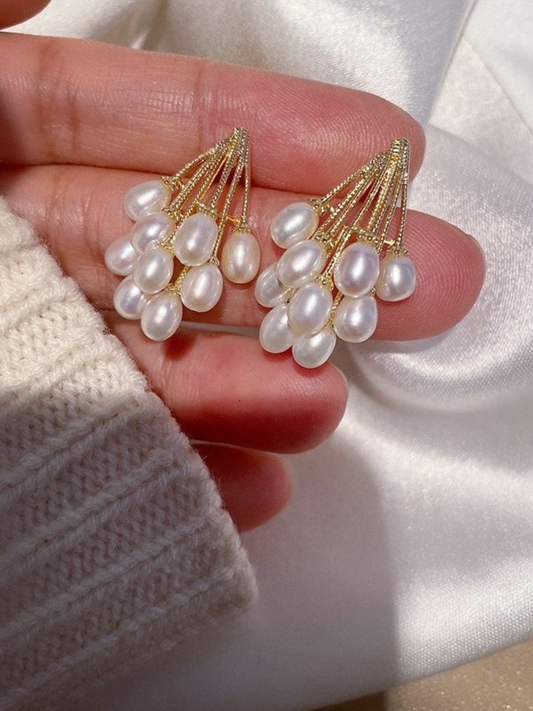 Celestique Geometric Drop Earrings