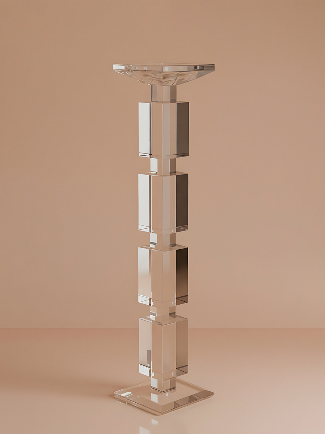 AARVI DECOR STUDIO Luxury Geometric Crystal Candle Stand