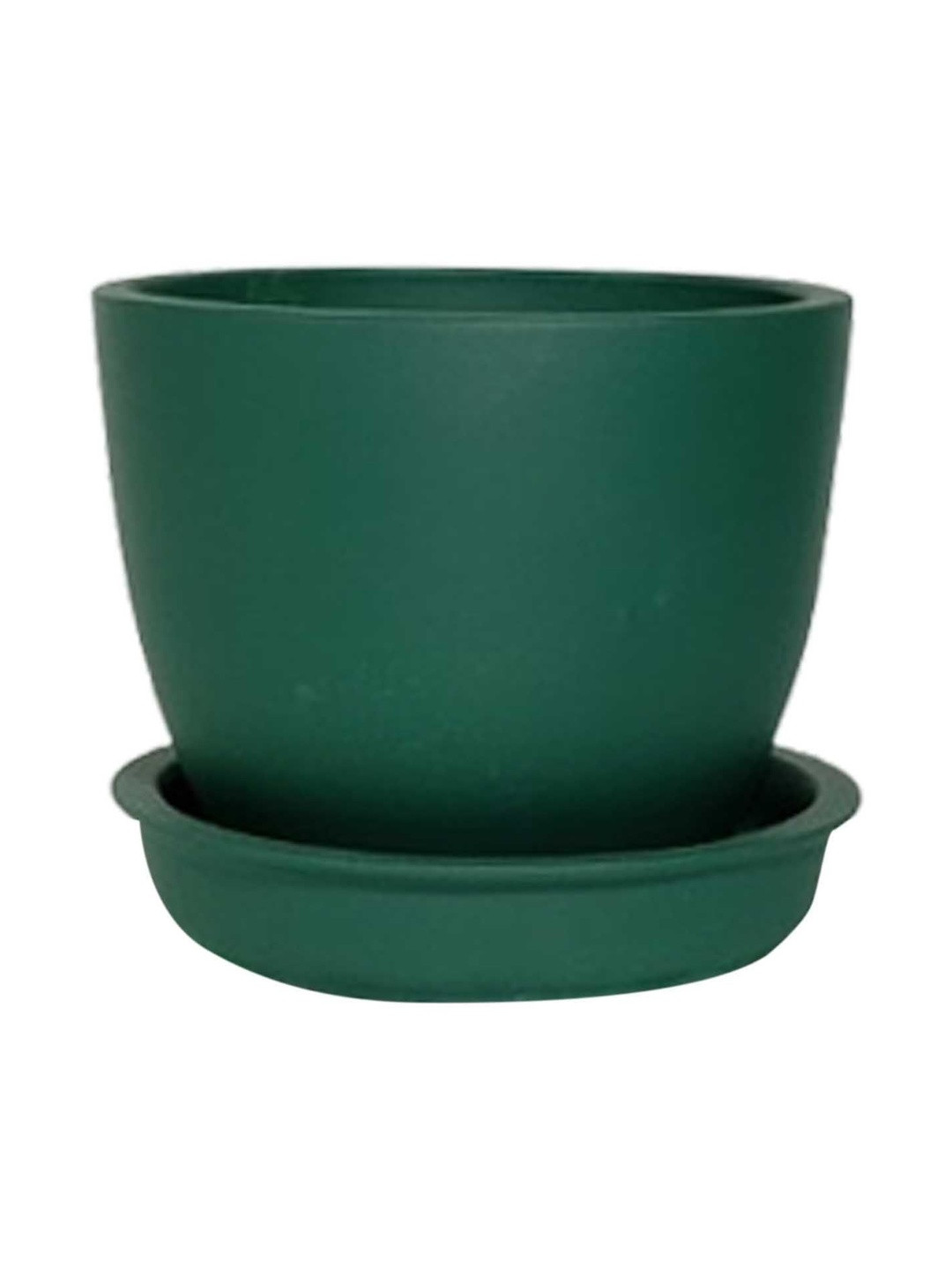 LASAKI Green Ceramic Planter With Plate