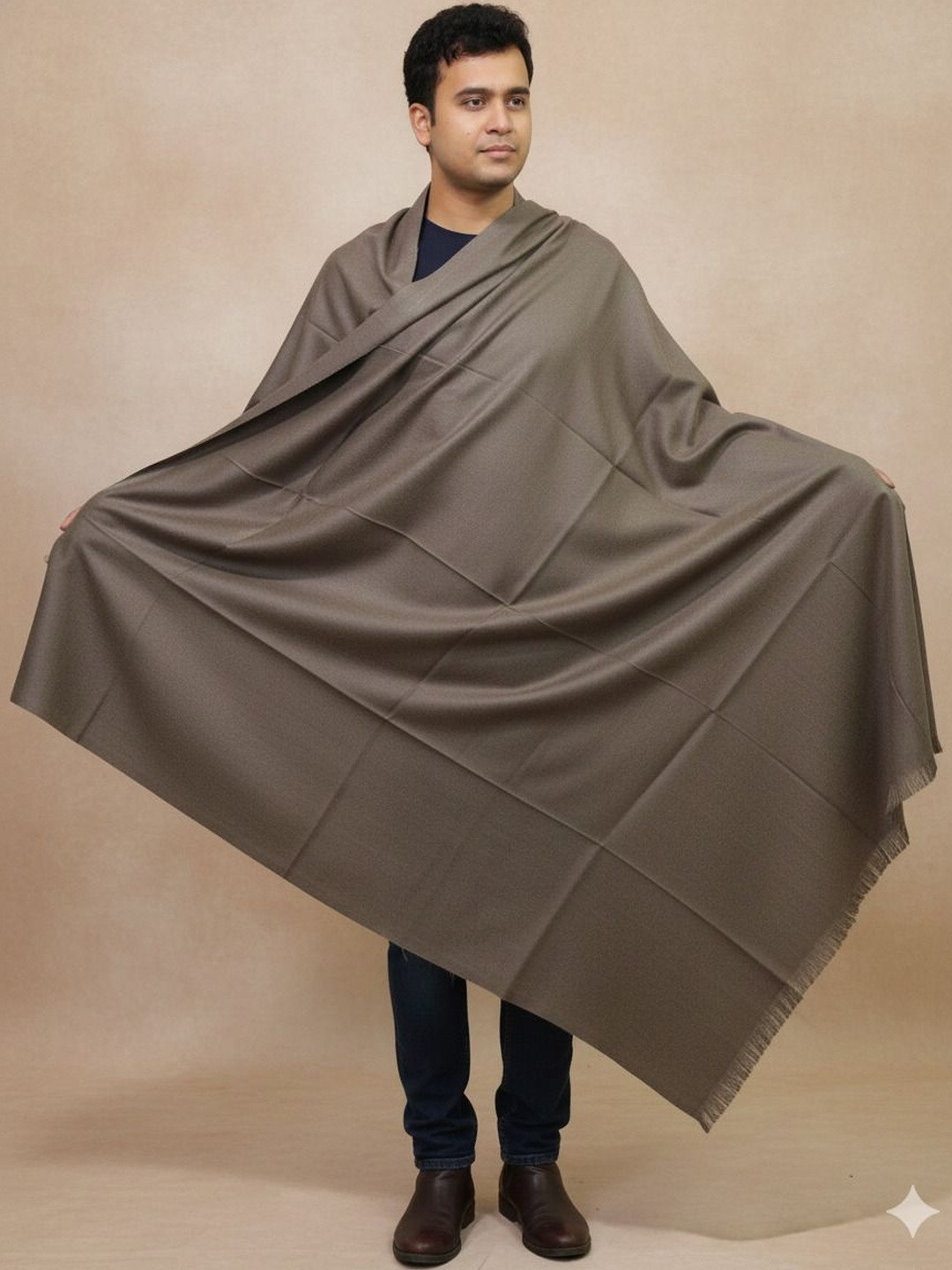 KAVIM Solid Pure Woollen Shawl