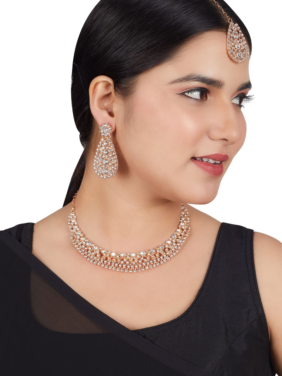 Women Click Artificial Stone-Studded Jewellery Set