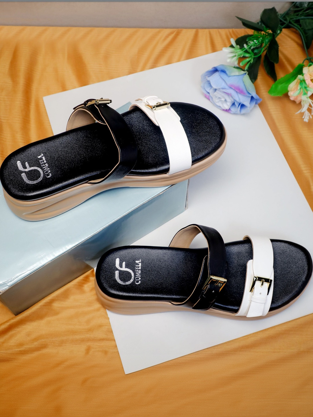 Comfela Embellished Party Wedge Sandals