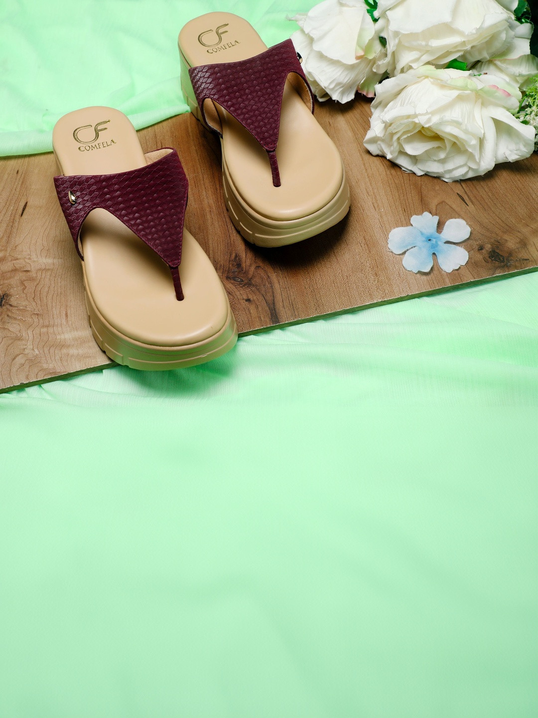 Comfela Embellished Party Wedge Sandals