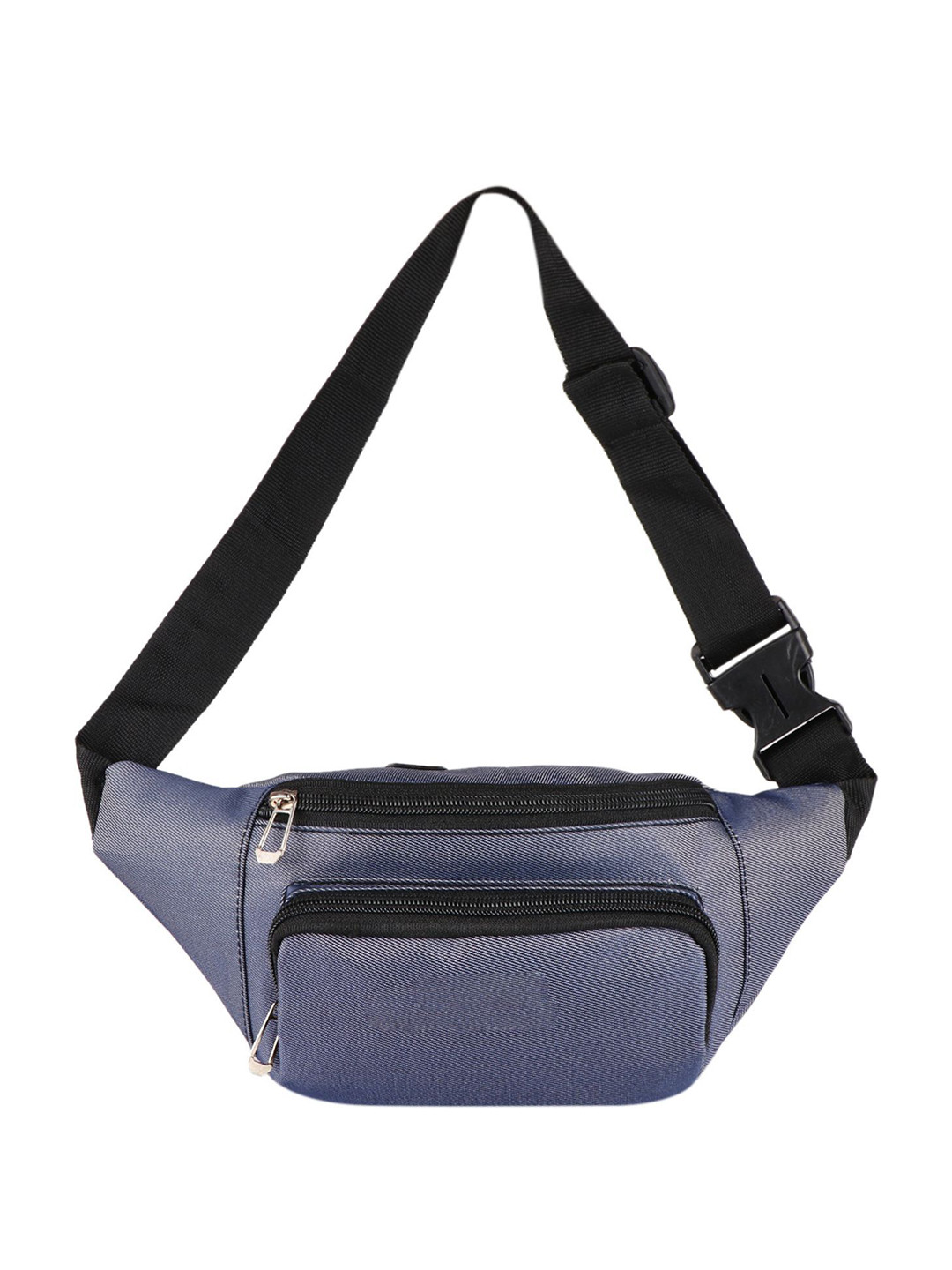 NICE PURSE Men Grey Solid Adjustable Waist Pouch with Dual Zipper Compartments