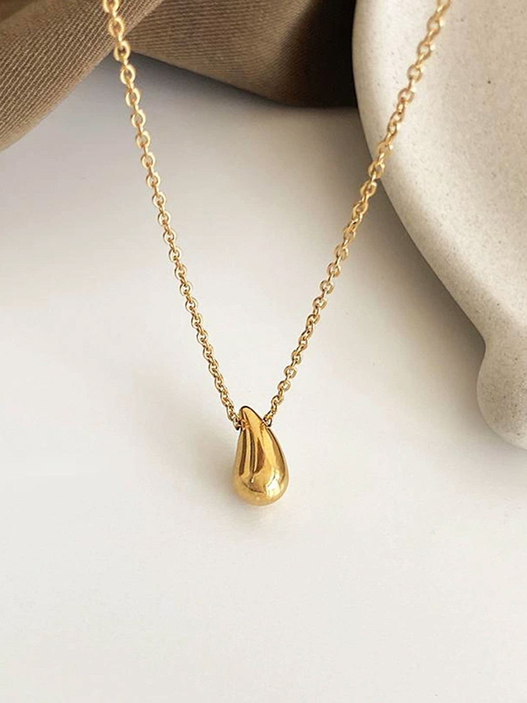 Just Lil Things Teardrop Shaped Pendant with Chain