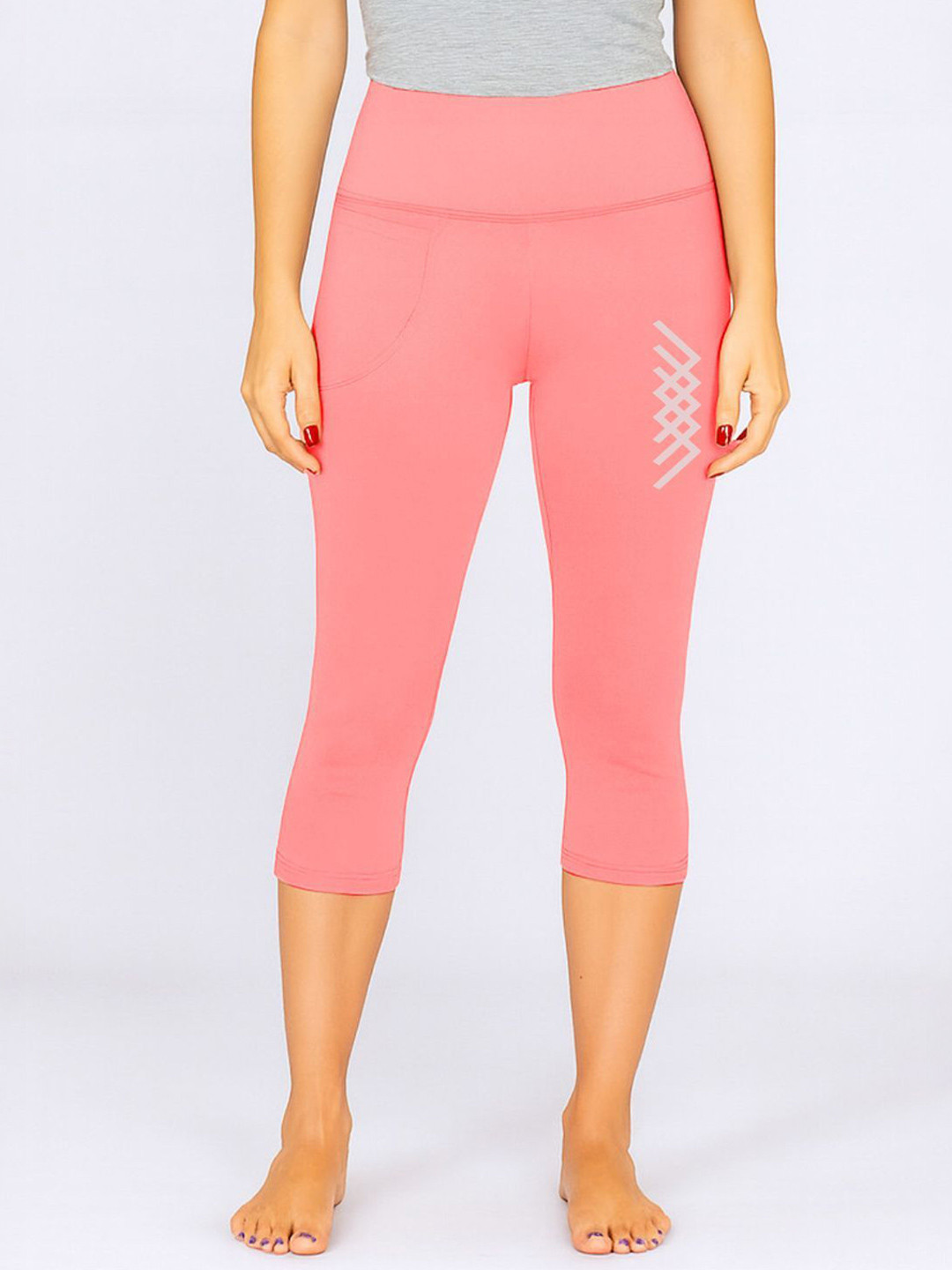 3Colors Women High-Rise Solid Skinny Fit Capris