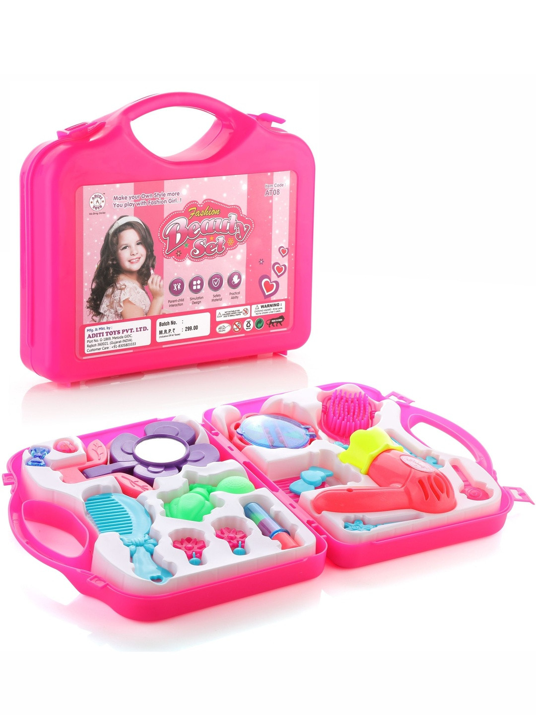 CHANAK Girls Beauty Play Set with Foldable Suitcase