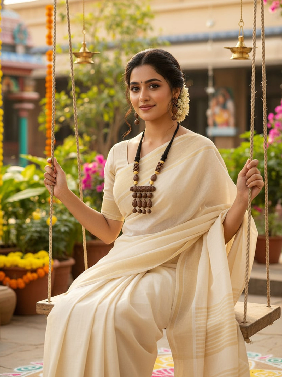 FIROZA Earth Echo Beaded Studded Terracotta Jewellery Set