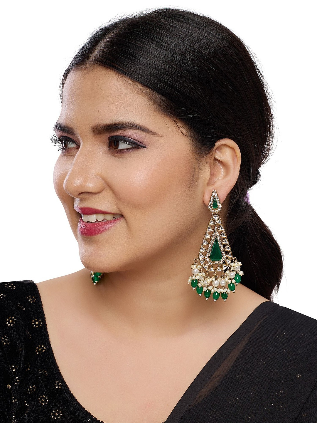 Women Click Triangular Drop Earrings