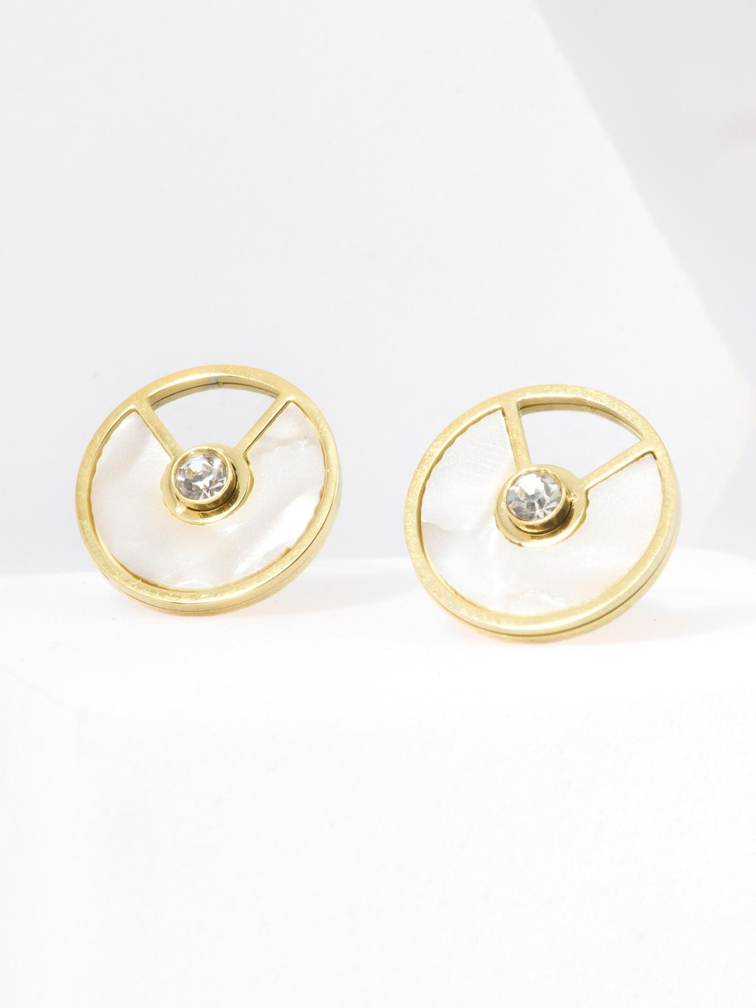 MAHTTAB Circular Studs Earrings