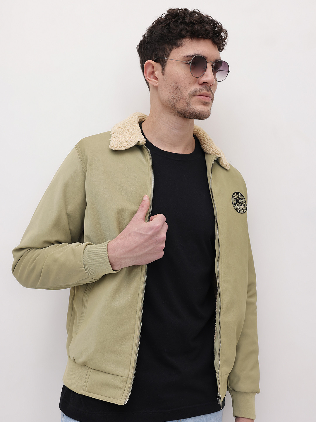 The Roadster Life Co. Faux Fur Trim Bomber Jacket
