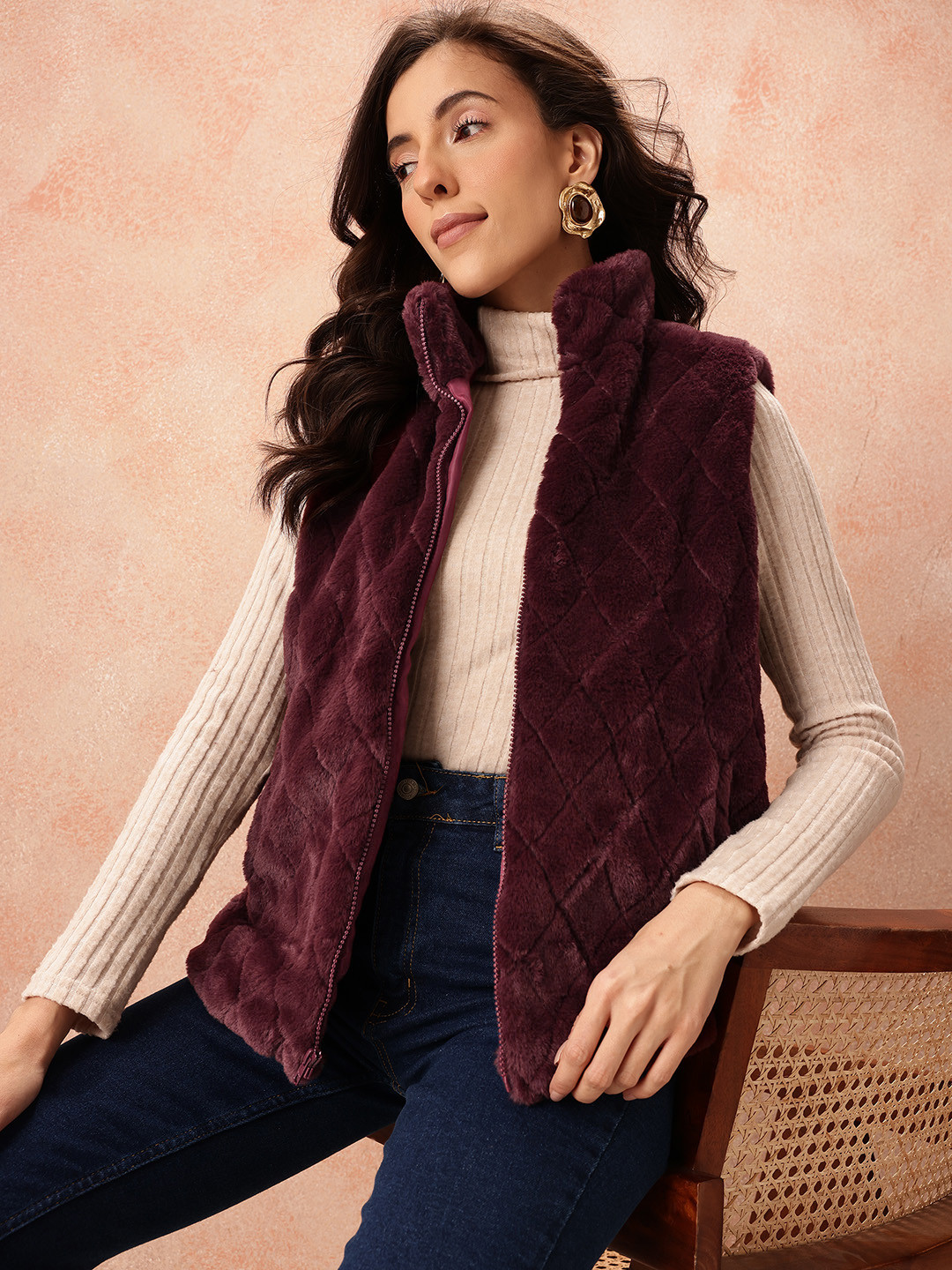 all about you Luxe Collection Faux Fur Quilted Gilet