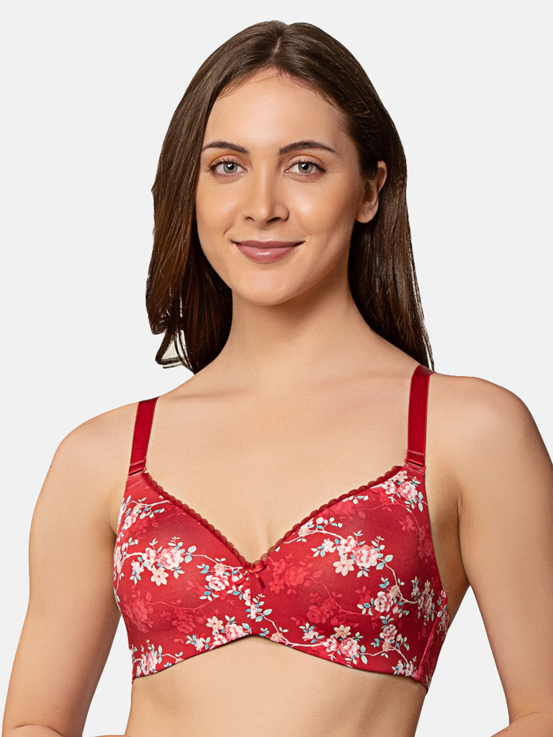 Triumph Floral Printed Lightly Padded All Day Comfort Seamless T-shirt Bra