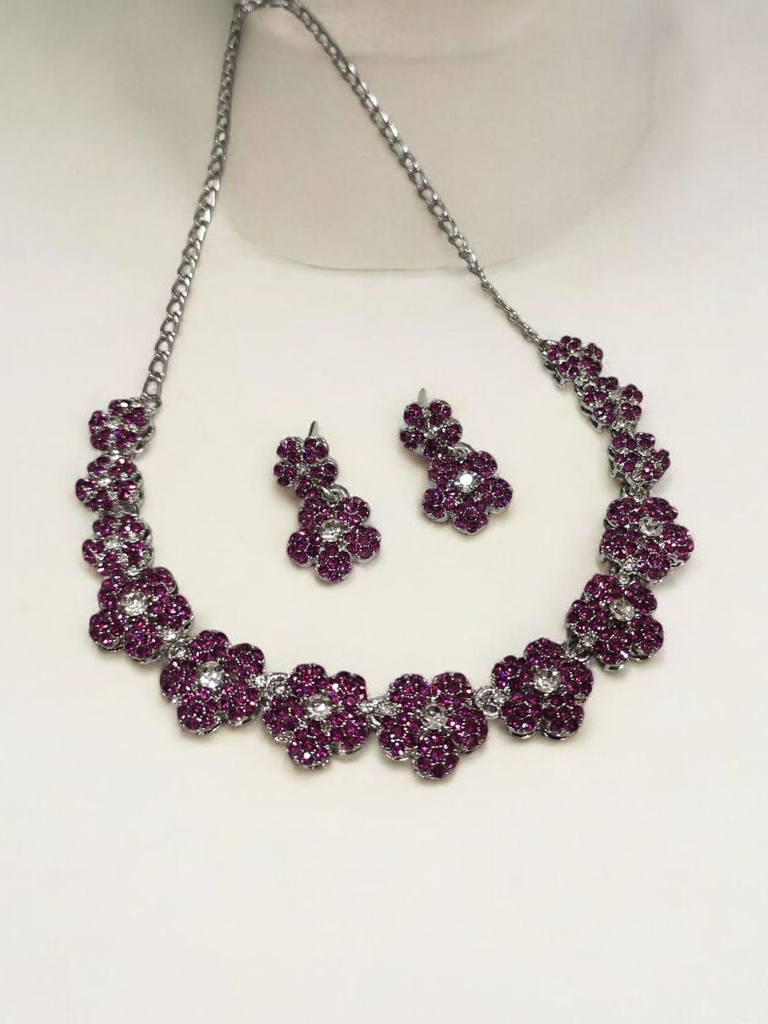 Women Click Stone-Studded Necklace & Earrings Set