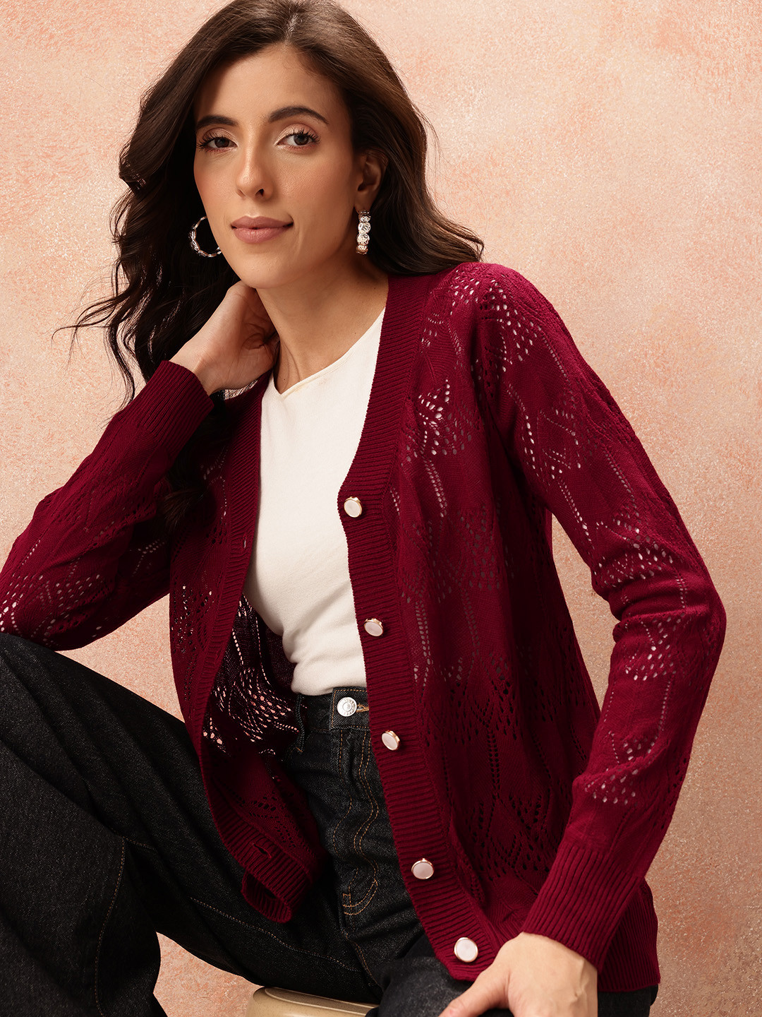 all about you Open-Knit Cardigan