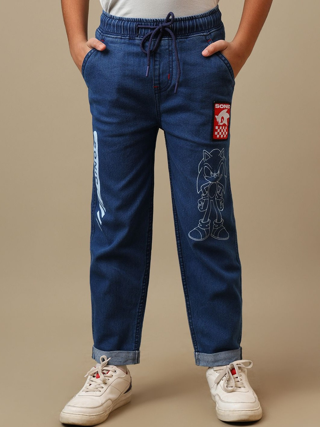 Kids Ville Boys Sonic Modern Printed Mid Rise Joggers