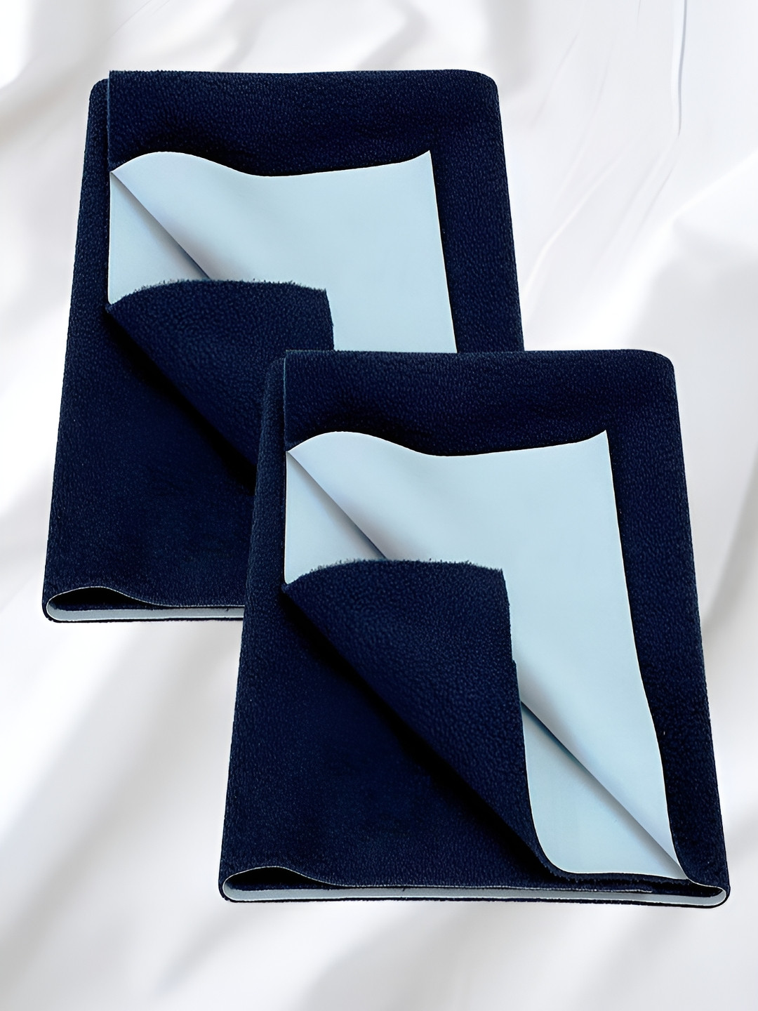 GRISHVA 2 Pieces Navy Blue Cotton Water Resistant Mattress Protectors