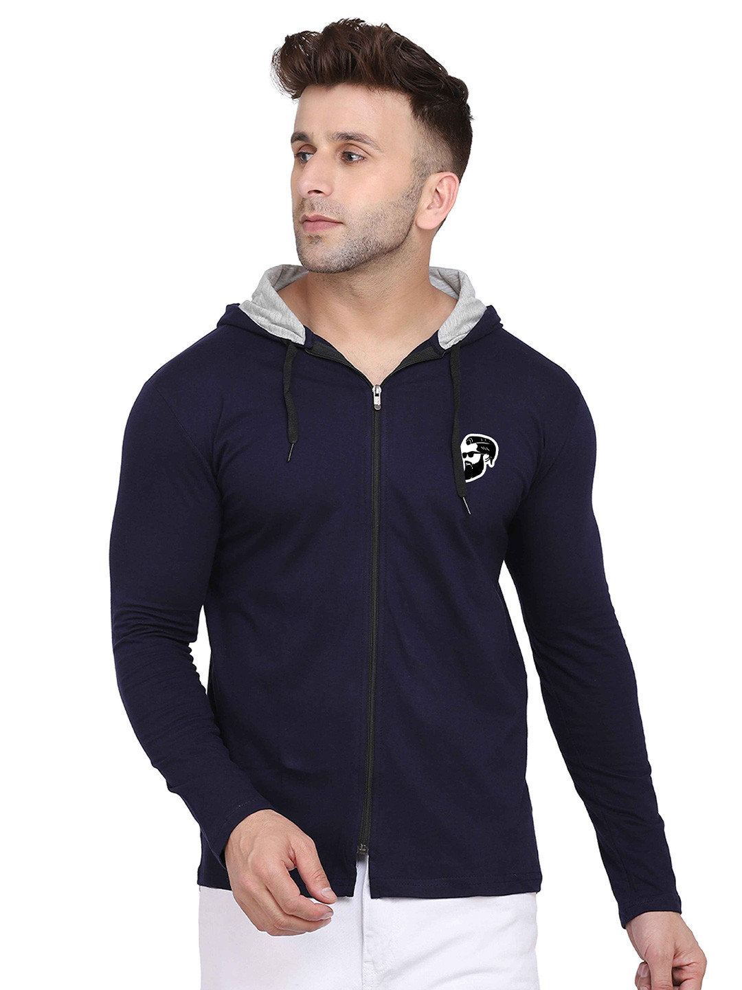 Blisstone Hooded New Basics Cotton Applique Slim Fit T-shirt
