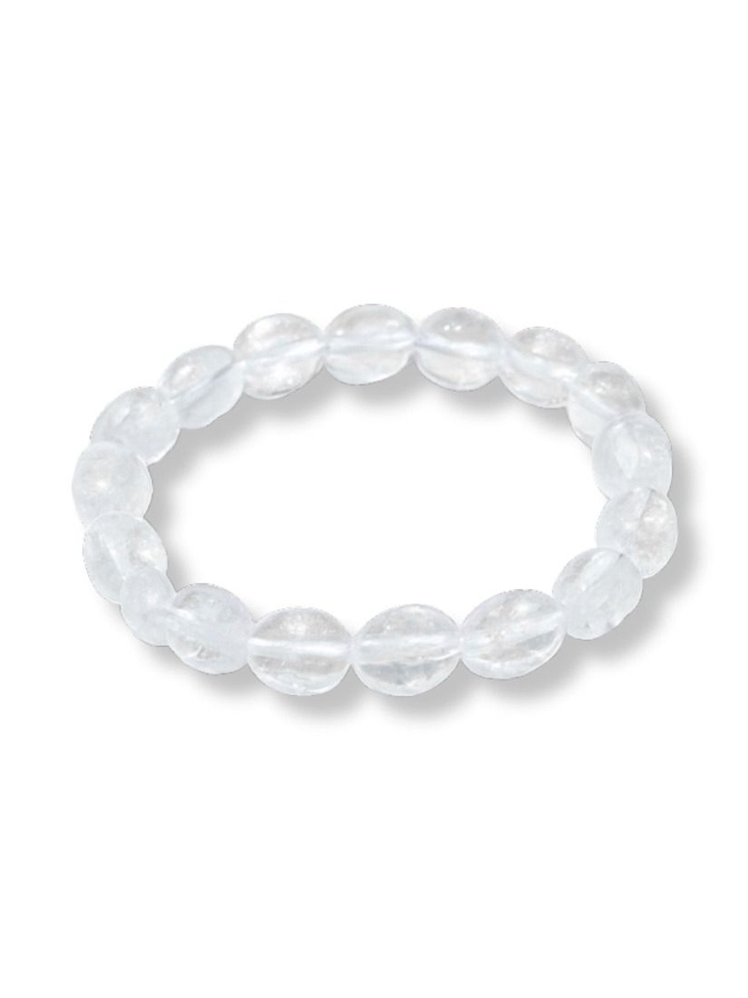 ARE Crystals Beaded Clear Quartz Tumble Elasticated  Bracelet