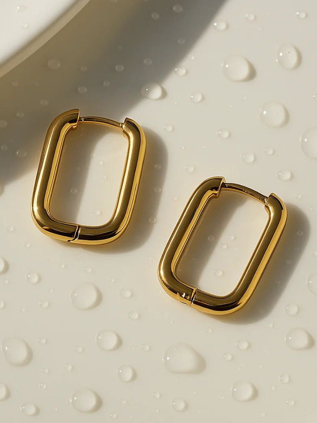 October 22 18K Gold-Plated Stainless Steel Geometric Hoop Earrings