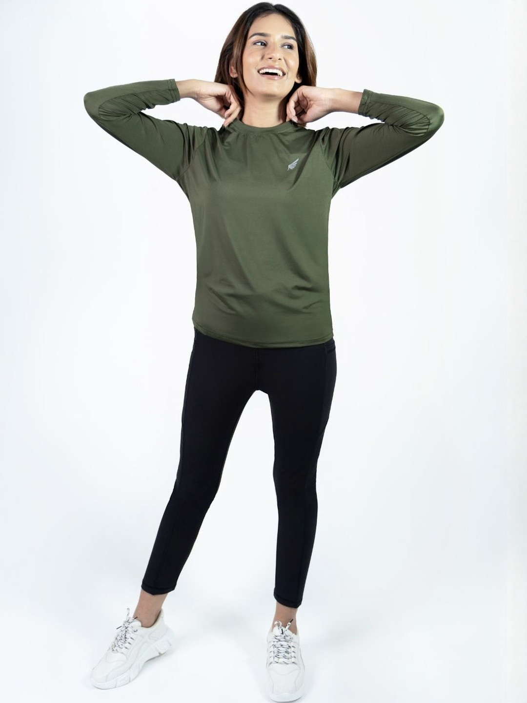FLURR Brand Logo Round Neck Long Sleeves T-shirt