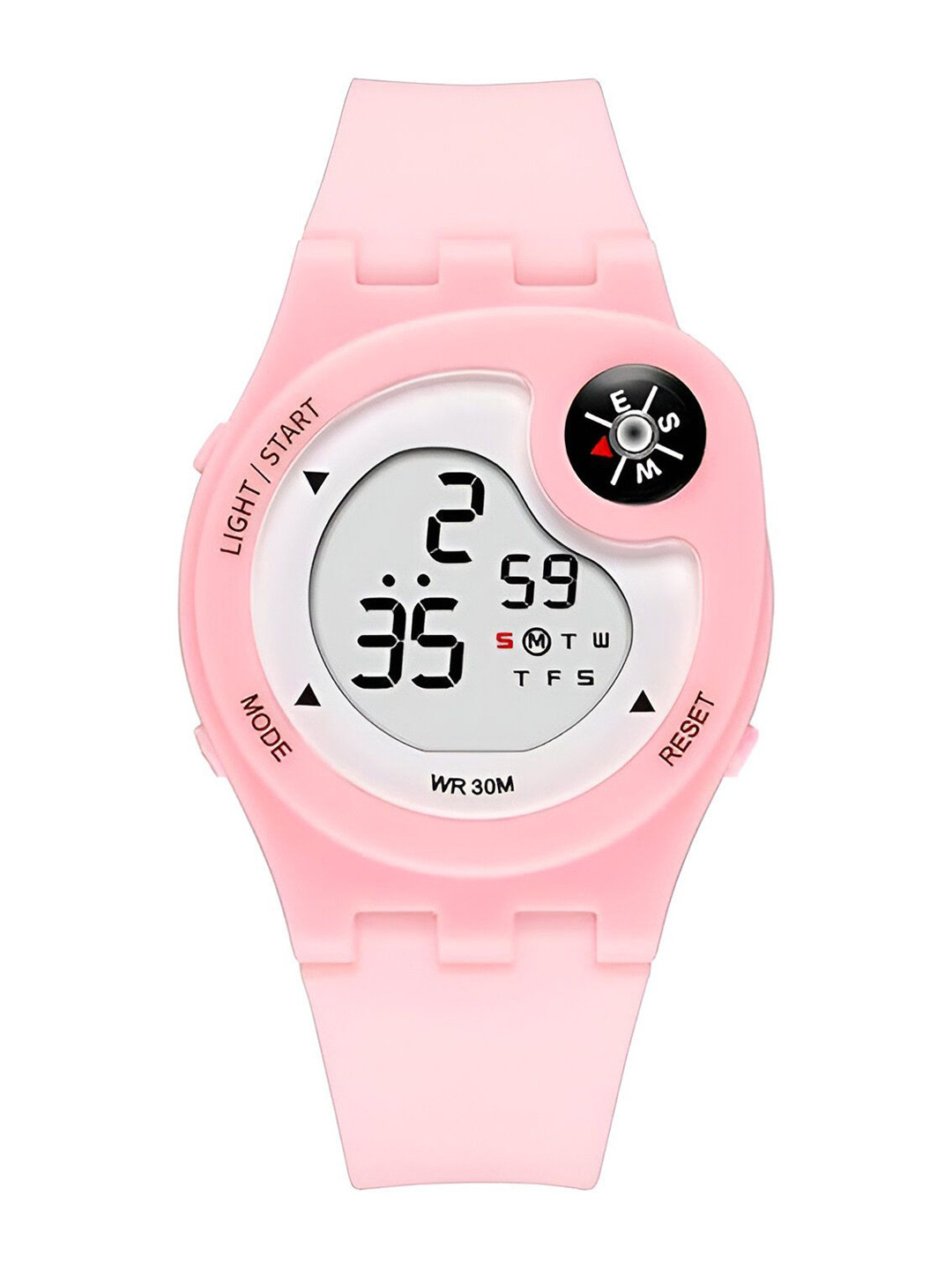 EWWE Kids Silicon Straps Digital Multi Function Watch Compass-Pink