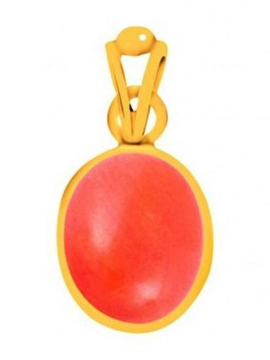 RAVIOUR LIFESTYLE Unisex Red Alloy Gold-Pleated Coral Sheel Pendants