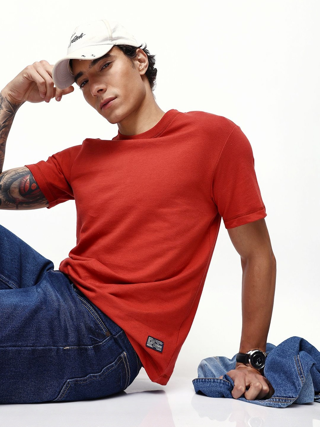 Dennis Lingo Round Neck Half Sleeves Pure Cotton Relaxed Fit T-shirt