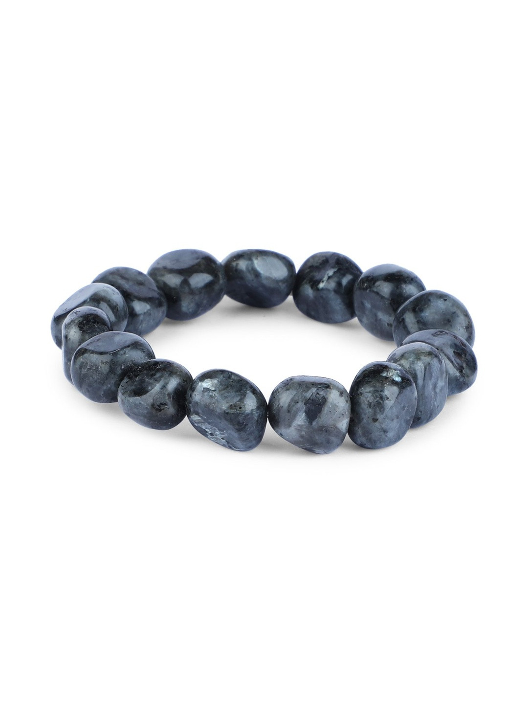 ARE Crystals Beaded Larvikite Tumbled Elasticated Bracelet