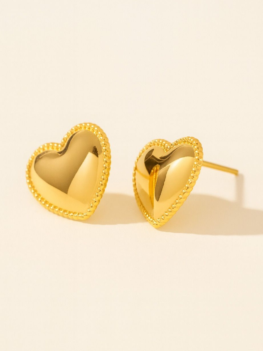 October 22 18K Gold-Plated Stainless Steel Heart Shaped Earrings