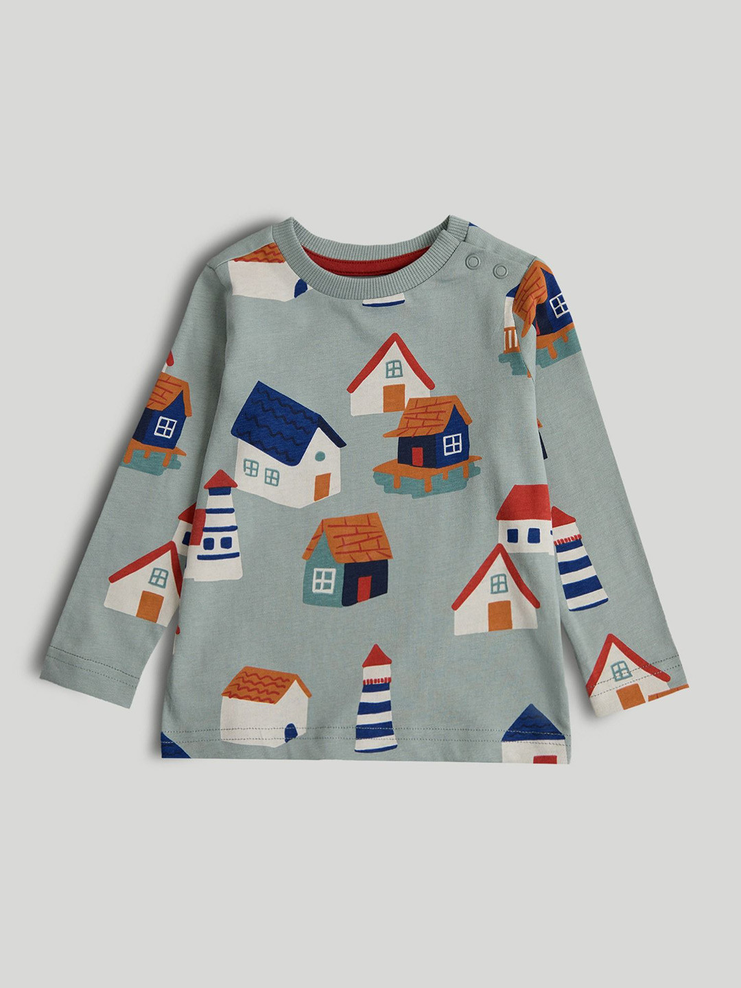 Mothercare Boys Blue Printed Long Sleeves T-Shirt