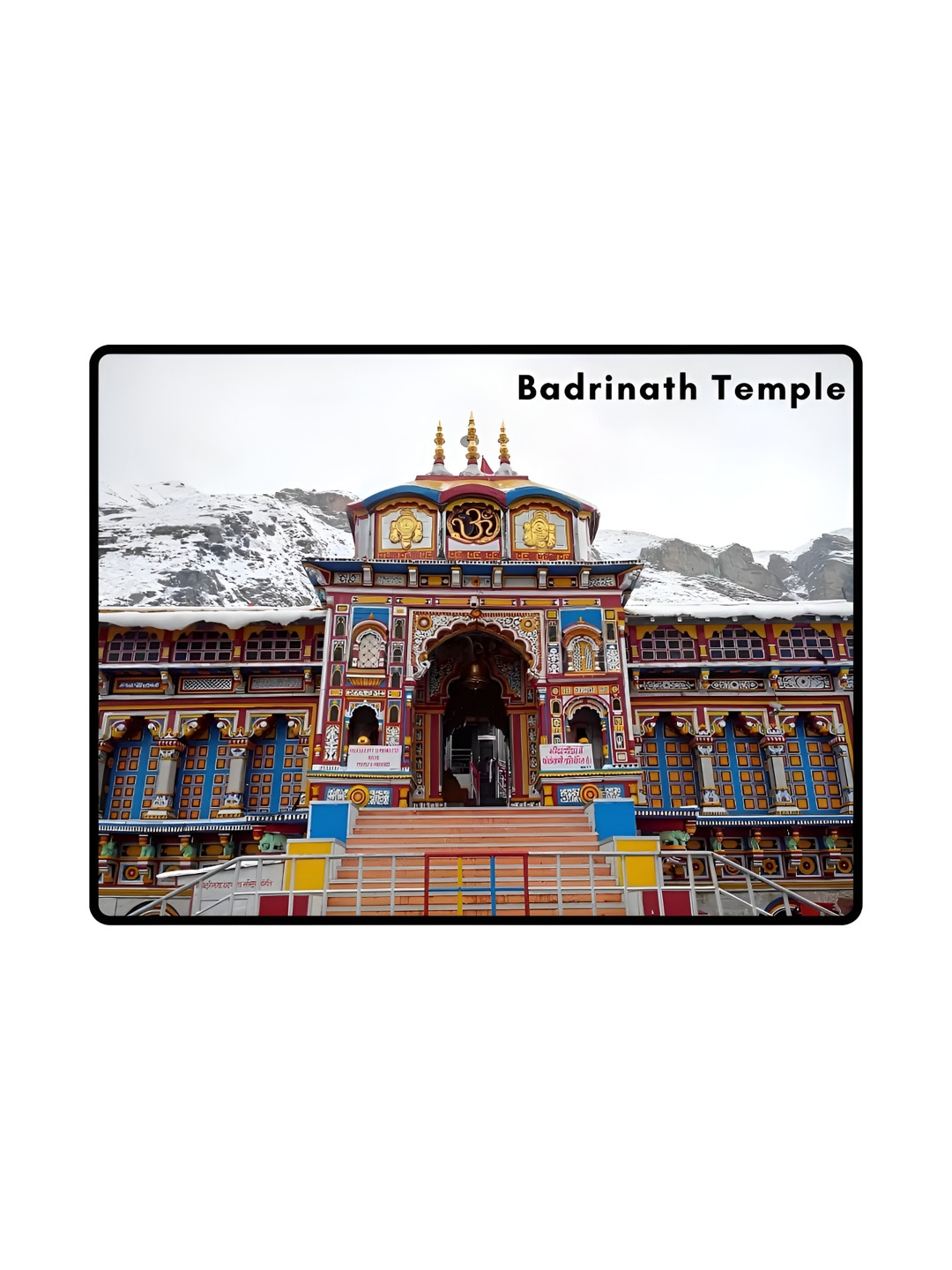 GIFTSHALA White Printed Badrinath Decorative Fridge Magnets